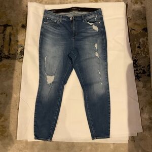 Topshop Blue Distressed Skinny Jeans